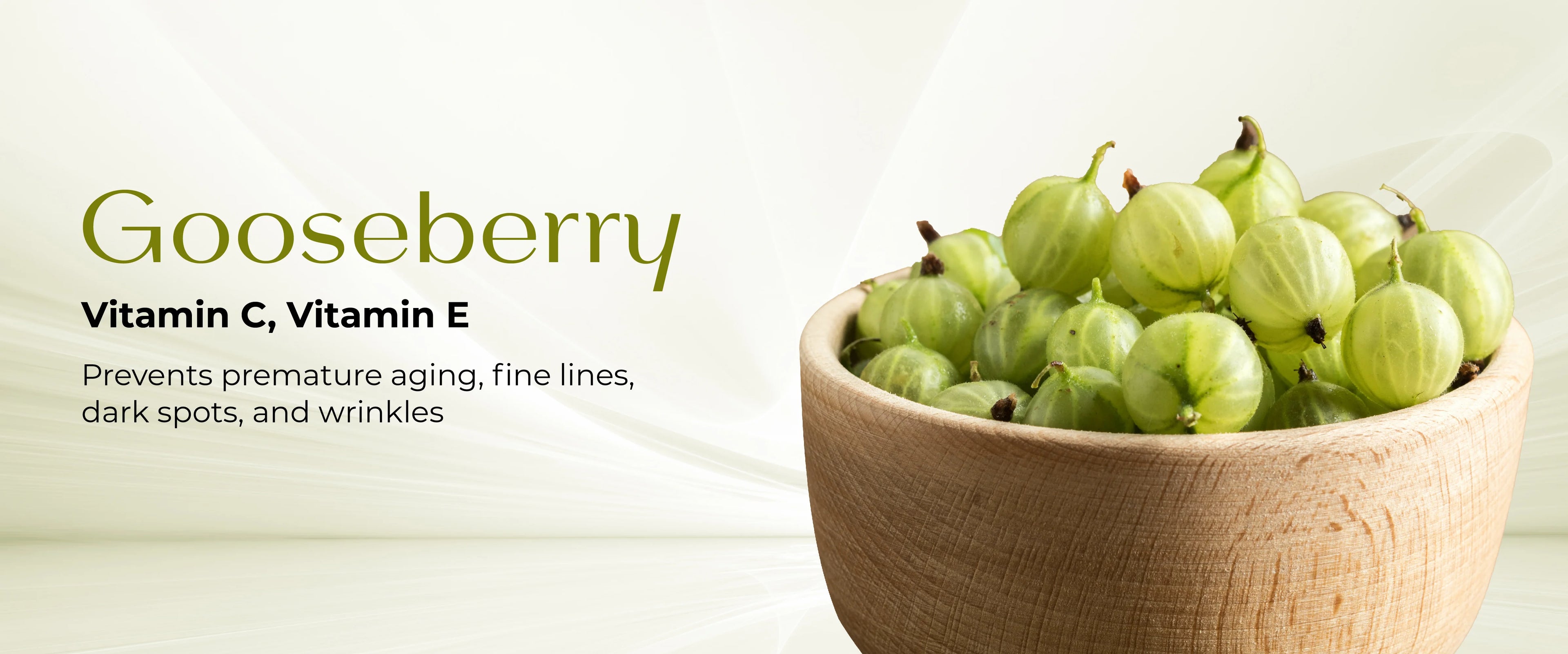 Gooseberry in a bowl with its benefits for the skin