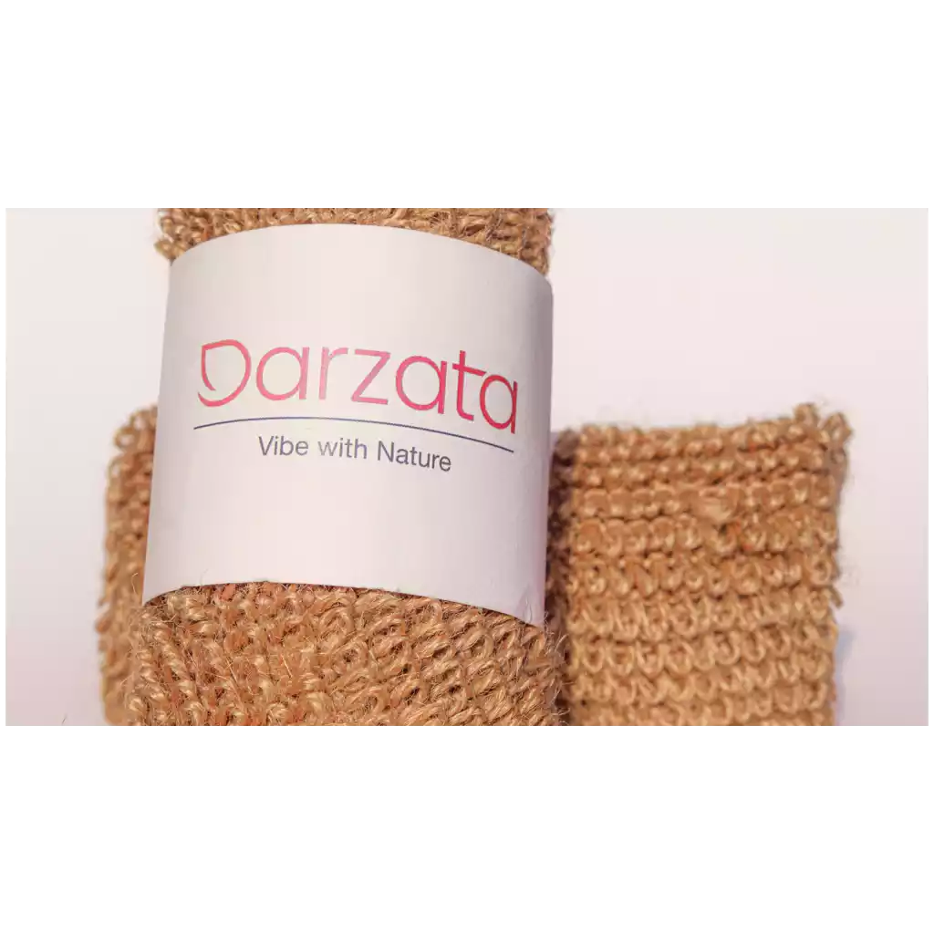 Rolled up jute glove with Darzata sticker