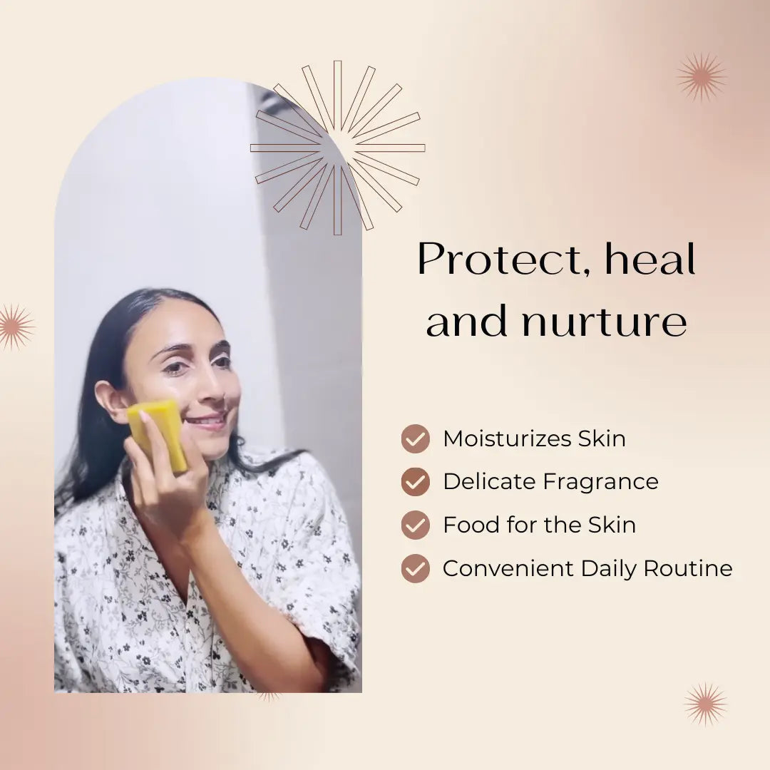 Woman washing her face with darzata soap highlighting its benefits