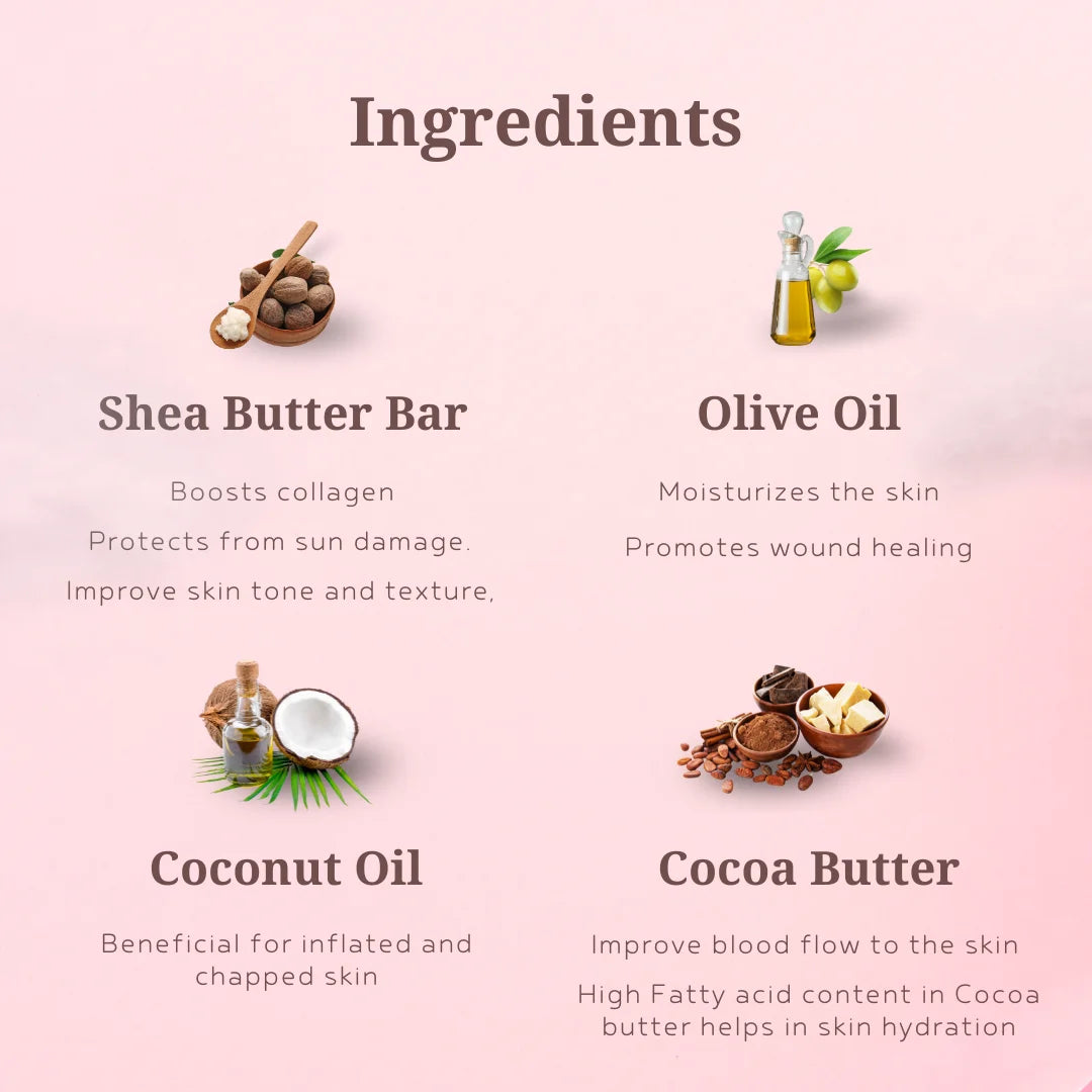 Benefits of natural ingredients used in olive oil and cocoa butter soap