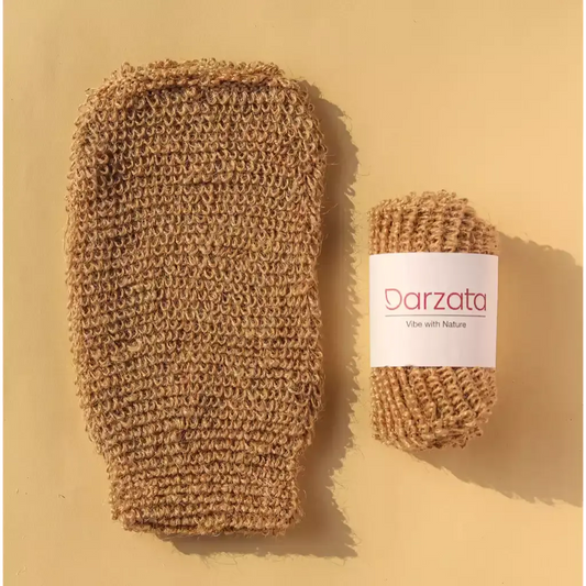 Jute glove with darzata branding